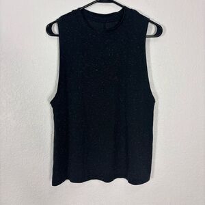 Lululemon Women's Black with White Speckled Muscle Tank Top